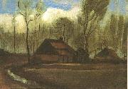 Vincent Van Gogh Farmhouse Among Trees oil on canvas